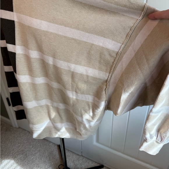 Free People Uptown Striped Crew Neck Sweater - Black and Tan - Picture 5 of 8